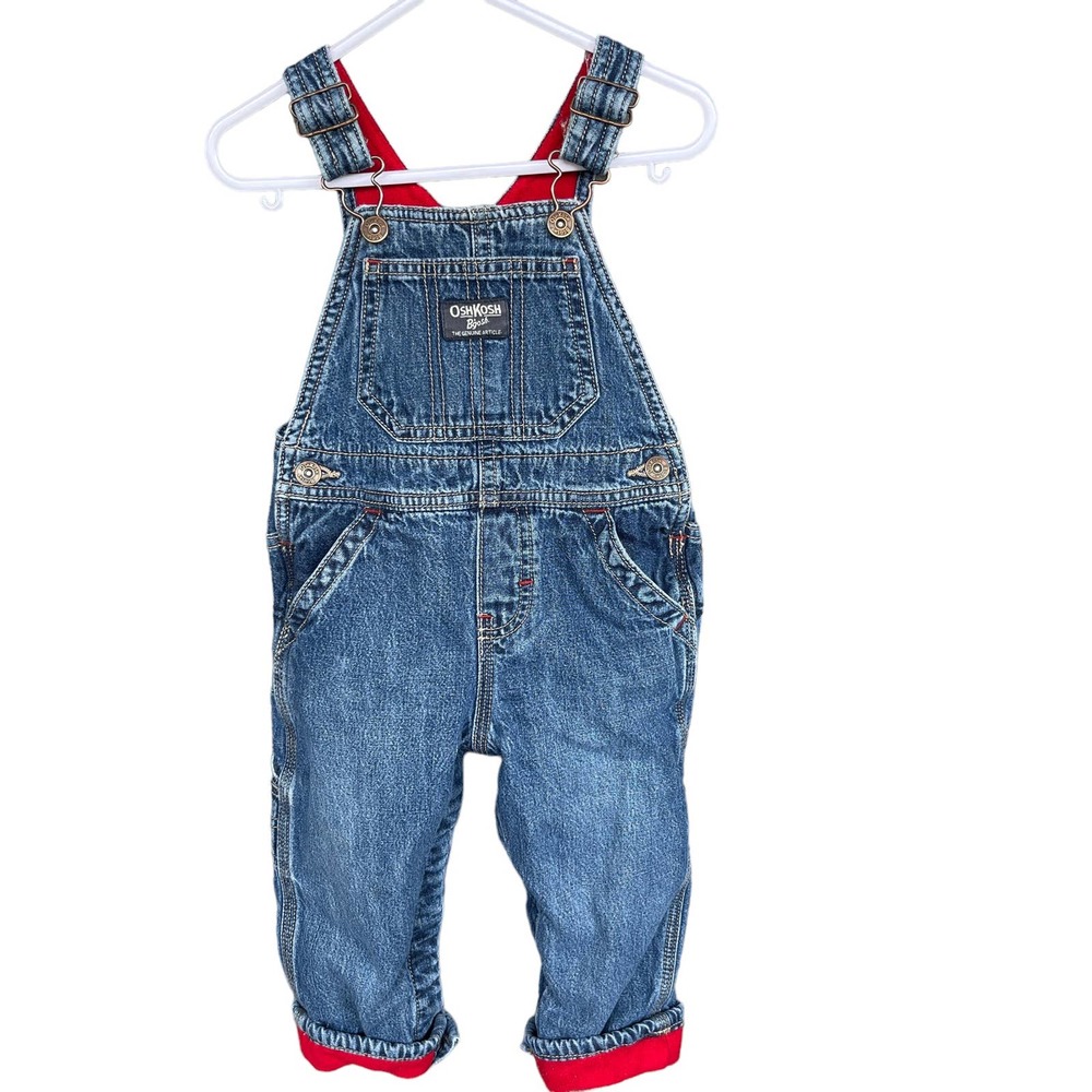 OshKosh‎ Overalls Toddler Blue 18 Months Fleece Lined Vestbak